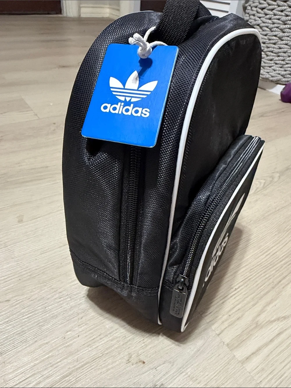 adidas Black with White Trim Trefoil lunch bag
